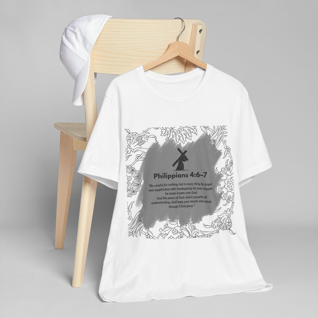 Philippians 4:6-7 Inspirational Christian T-Shirt — Scripture Prayer Design