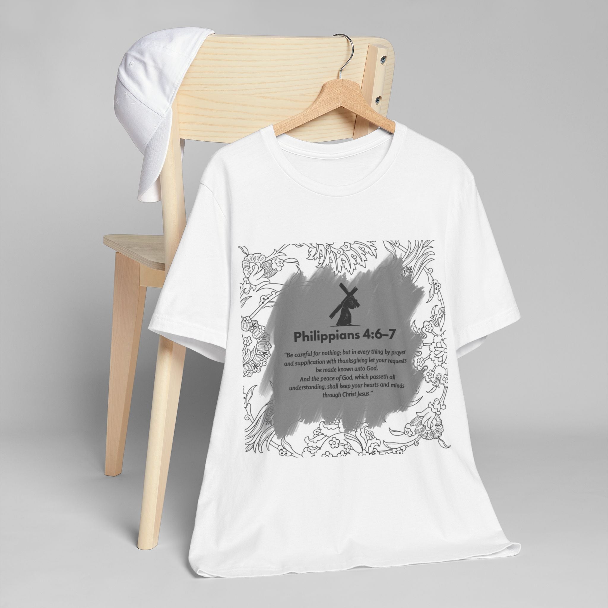 Philippians 4:6-7 Inspirational Christian T-Shirt — Scripture Prayer Design