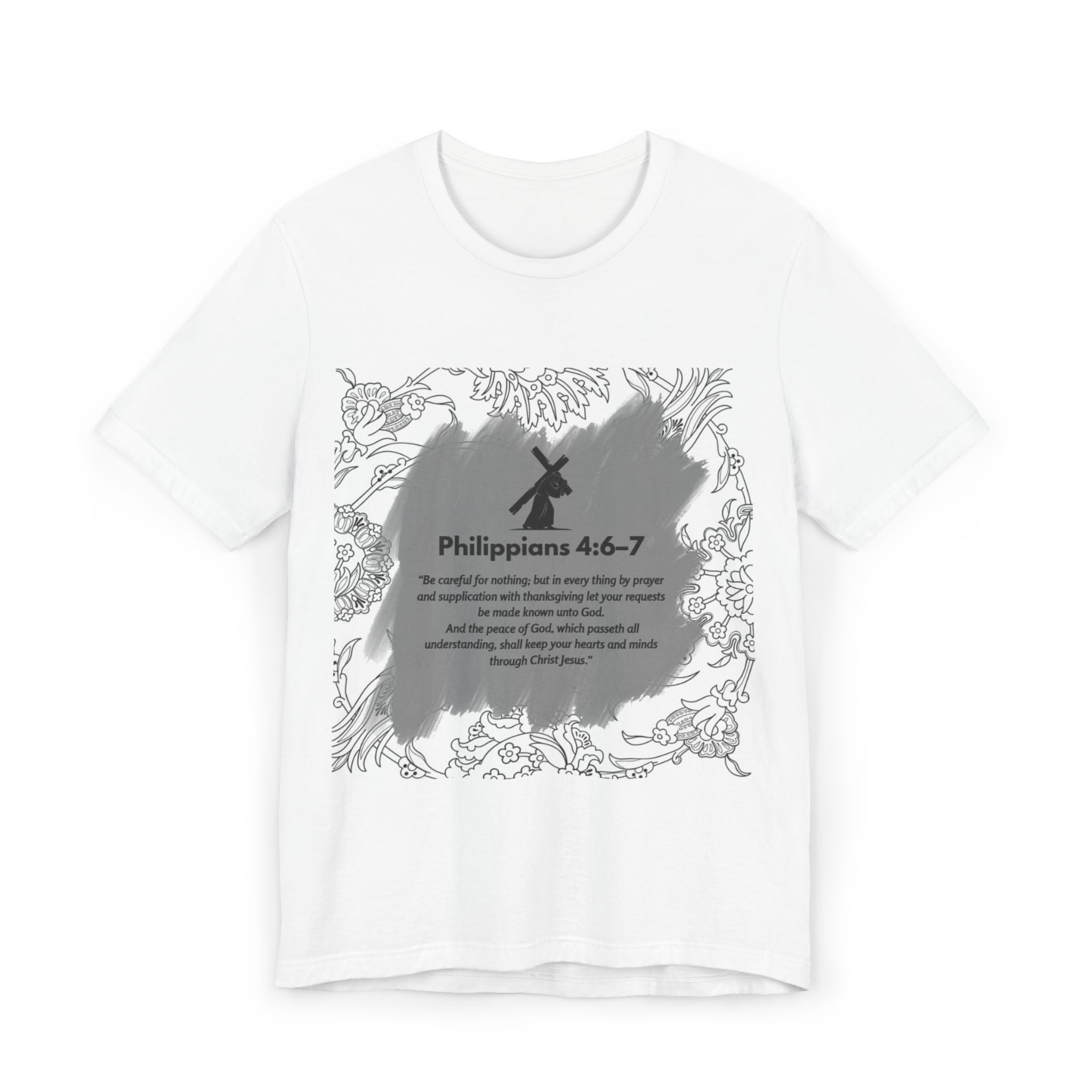 Philippians 4:6-7 Inspirational Christian T-Shirt — Scripture Prayer Design