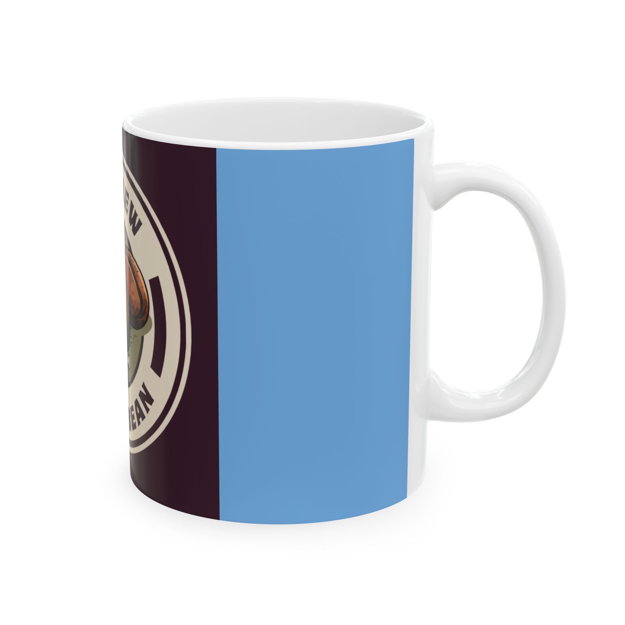 Fav Brew Coffee Bean Ceramic Mug — 'Fav Brew Premium Taste' Coffee Cup (11oz/15oz)