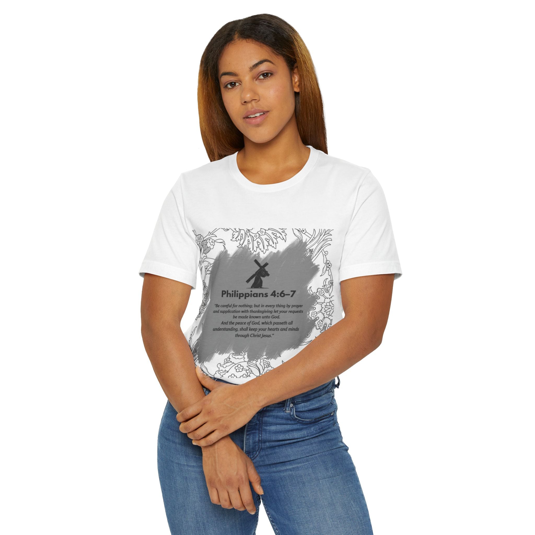 Philippians 4:6-7 Inspirational Christian T-Shirt — Scripture Prayer Design