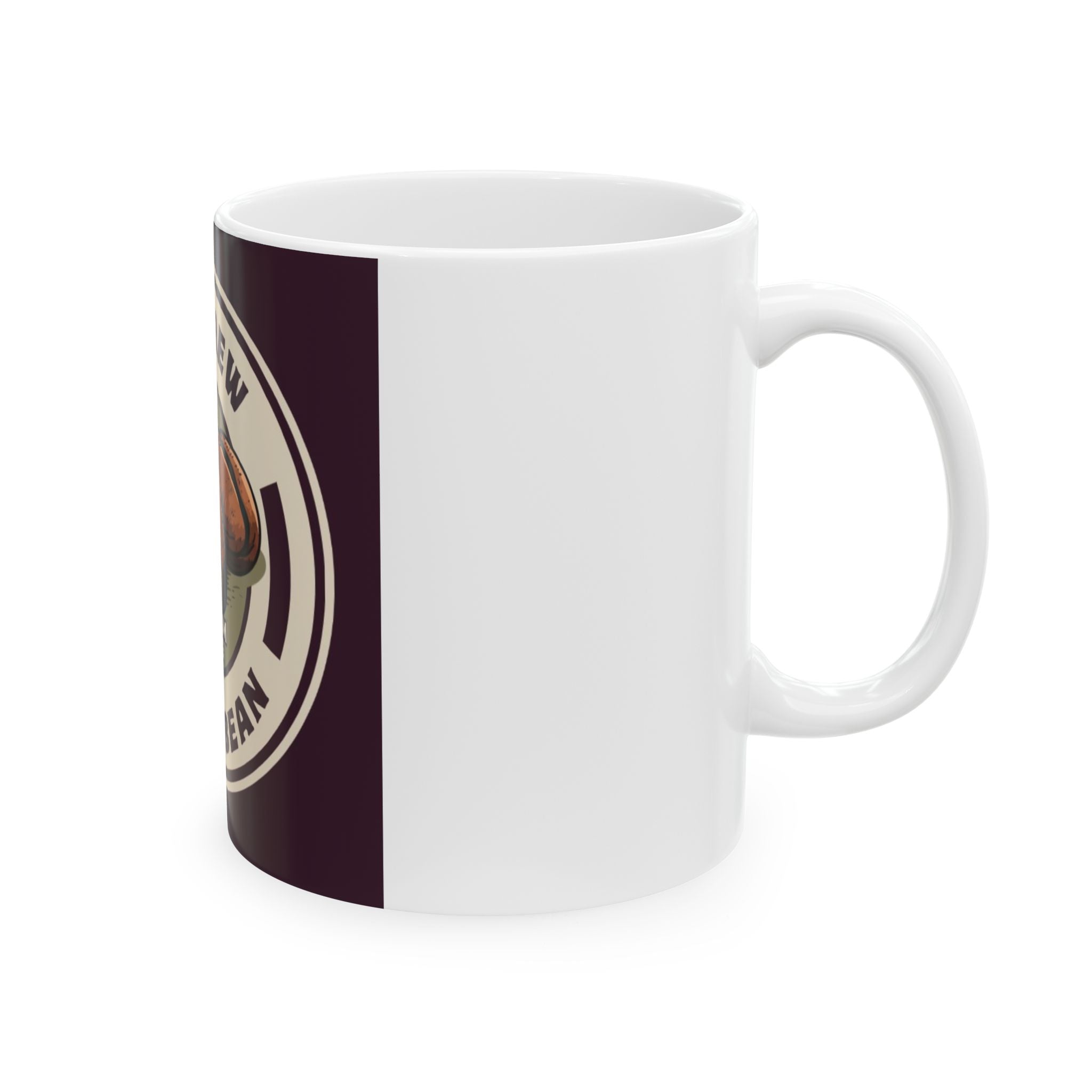 Fav Brew Coffee Bean Ceramic Mug — Premium Taste Coffee Cup (11oz, 15oz)